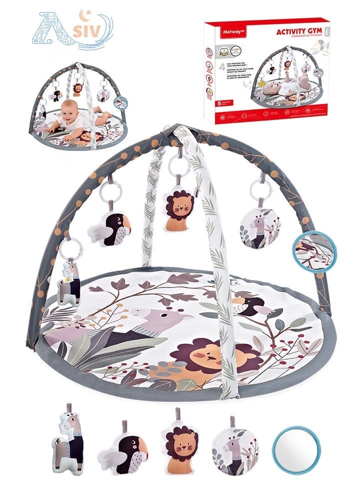 أسيف مرساة رياضية للأطفال مع إضاءة وموسيقى | مسطحة للألعاب والتنمية الحسية والحركية للرضع من عمر 2 أشهر فما فوق | تصميم حيوانات ذوو ألوان زاهية - Image 1